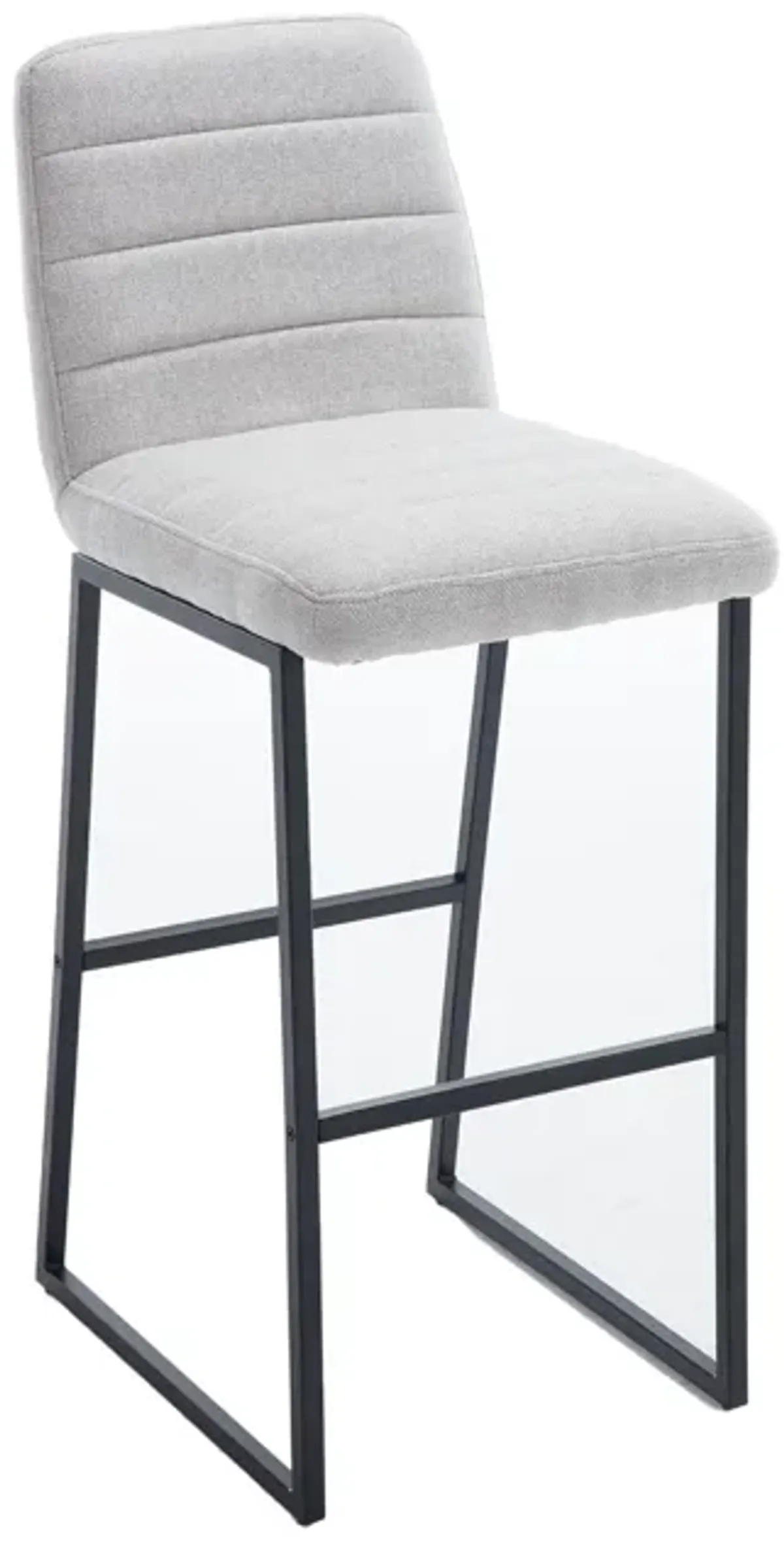 Bar Stools (Set of 2) With Back, Upholstered Linen Fabric Kitchen Breakfast Bar Stools With Footrest