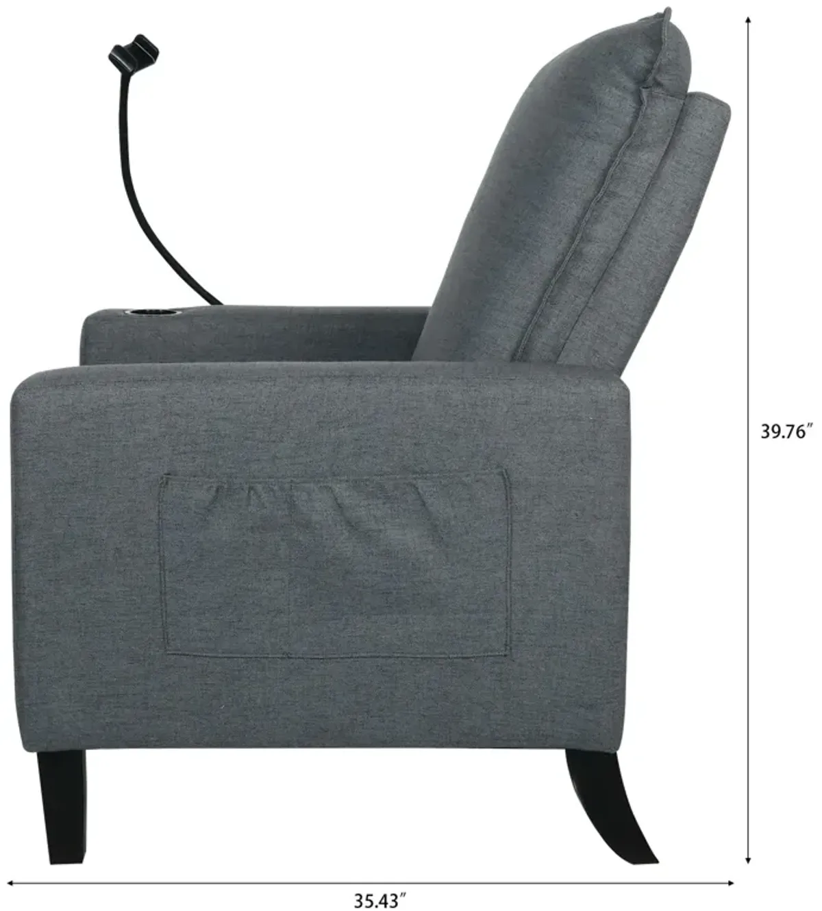 Recliner Chairs For Adults, Adjustable Recliner Sofa With Mobile Phone Holder & Cup Holder, Modern Reclining Chairs Fabric Push Back Recliner Chairs For Living Room, Bedroom