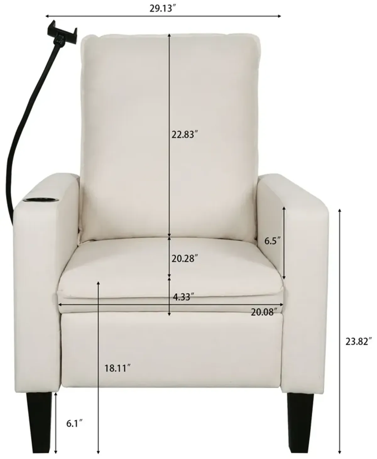 Recliner Chairs For Adults, Adjustable Recliner Sofa With Mobile Phone Holder & Cup Holder, Modern Reclining Chairs Fabric Push Back Recliner Chairs For Living Room, Bedroom