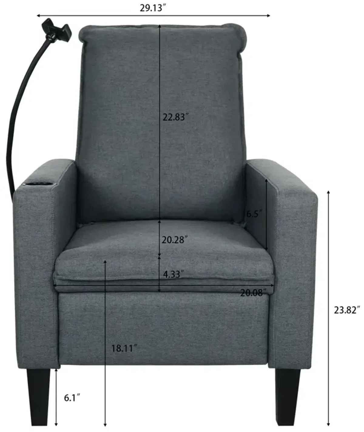 Recliner Chairs For Adults, Adjustable Recliner Sofa With Mobile Phone Holder & Cup Holder, Modern Reclining Chairs Fabric Push Back Recliner Chairs For Living Room, Bedroom