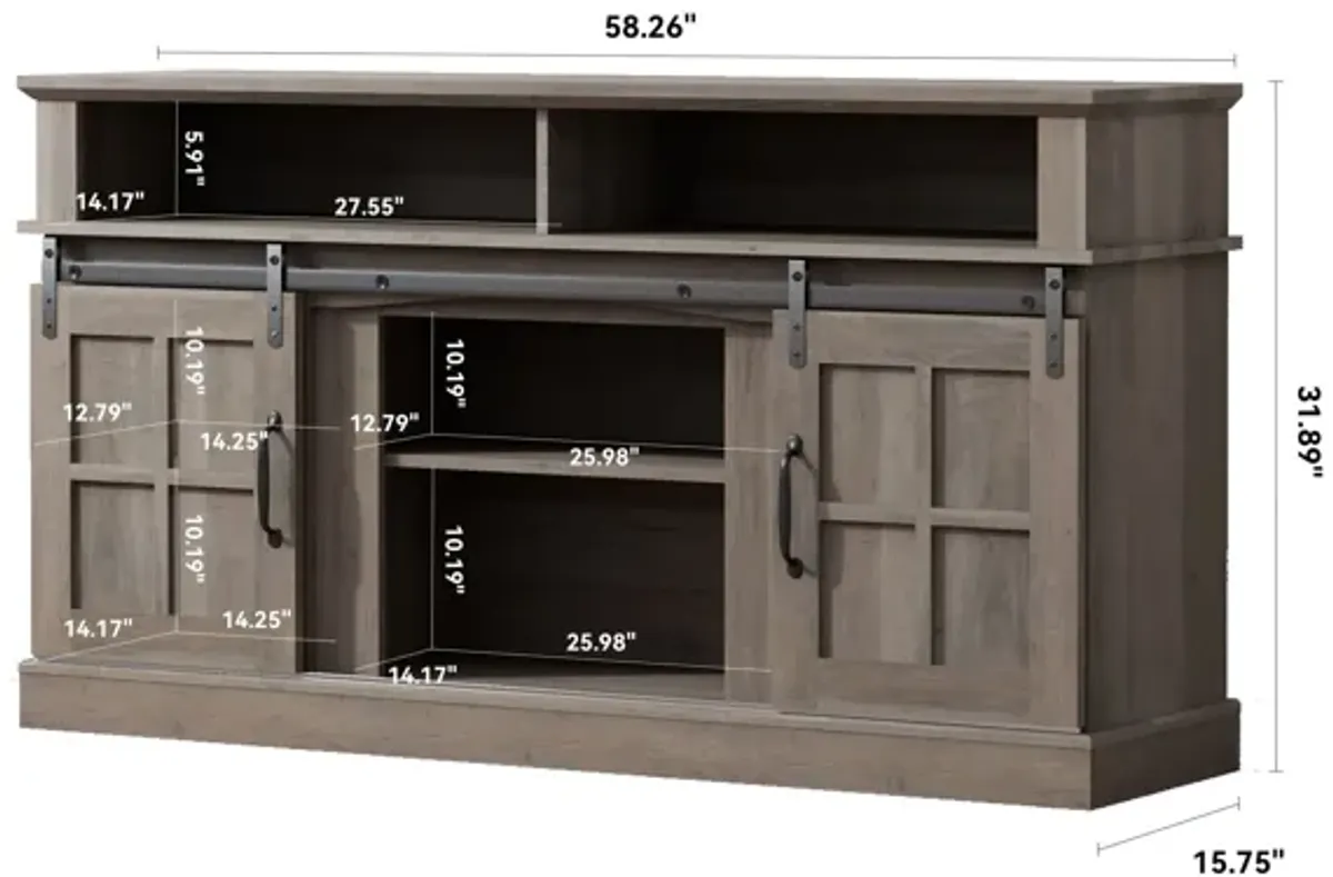 TV Stand With Storage Cabinet And Shelves, TV Console Table Entertainment Center For Living Room, Bedroom