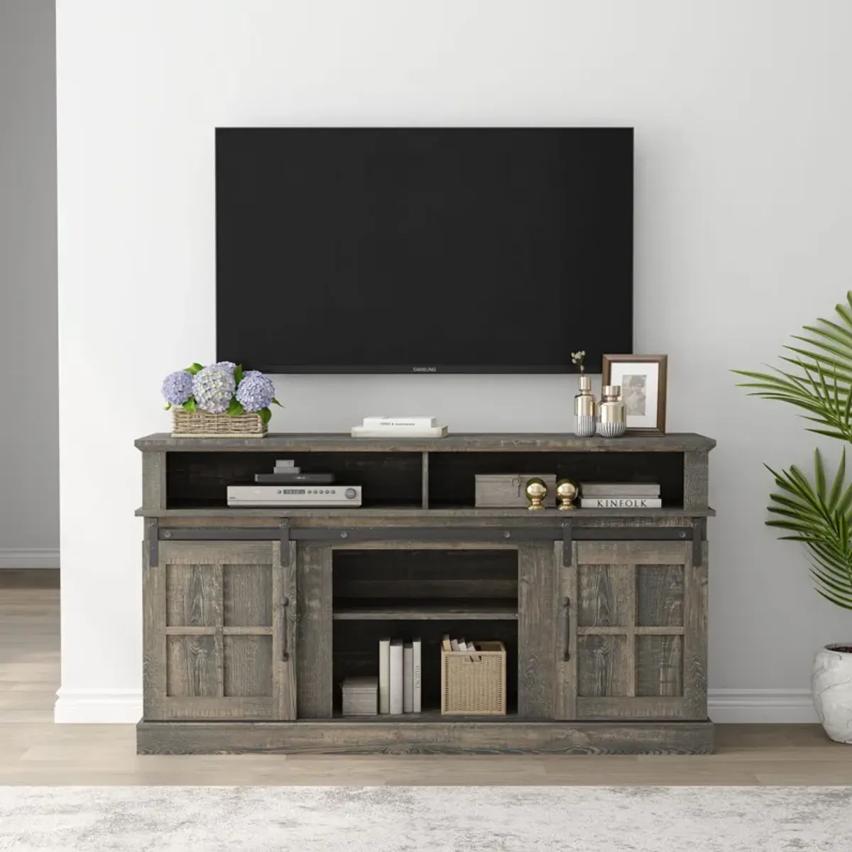 TV Stand With Storage Cabinet And Shelves, TV Console Table Entertainment Center For Living Room, Bedroom