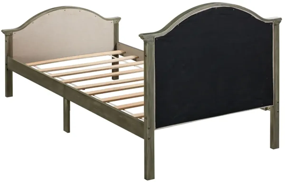 Bed With Upholstered Headboard And Footboard, With Slats