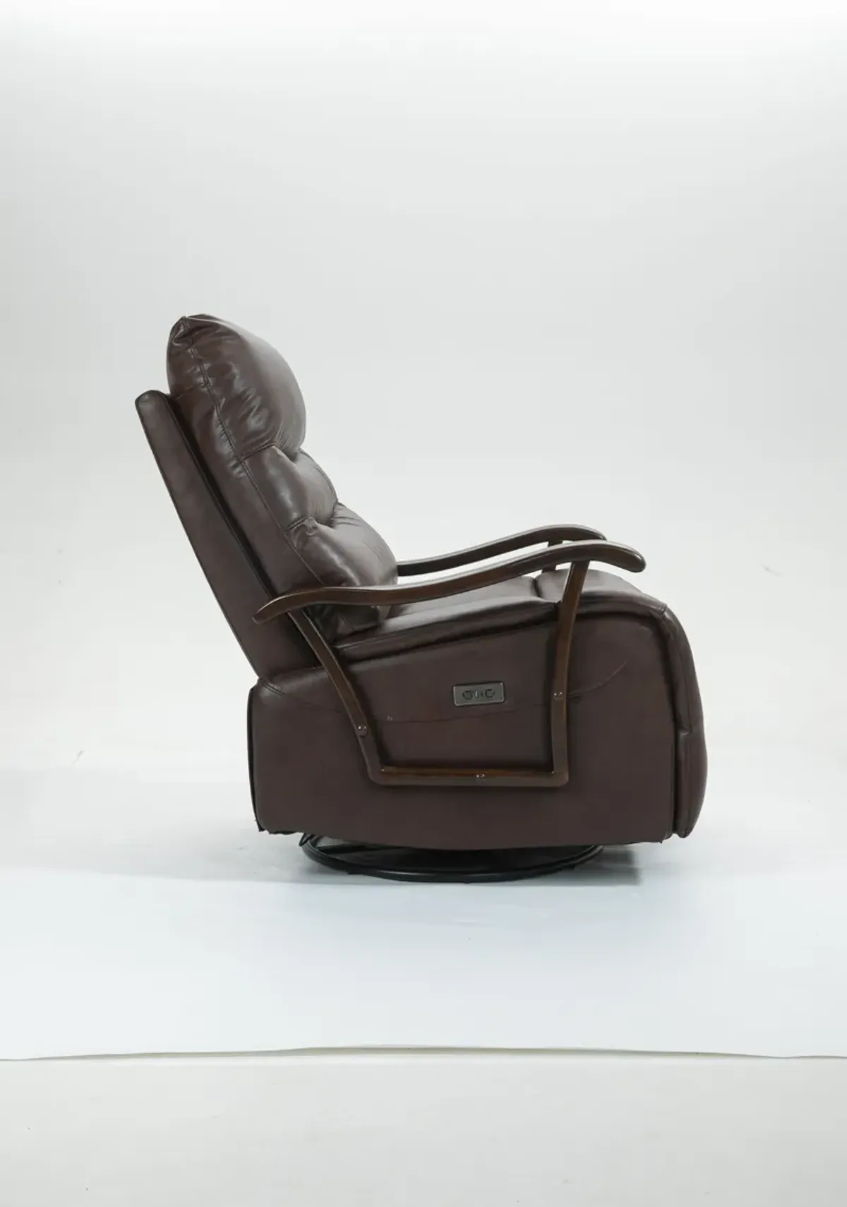 Swivel Rocker Recliner Power Glider Chair With Solid Wood Armrests, Extra Wide Reclining Sofa Chair Upholstered Living Room Single Sofa