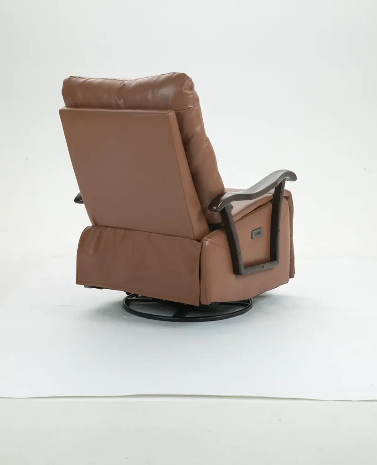 Swivel Rocker Recliner Power Glider Chair With Solid Wood Armrests, Extra Wide Reclining Sofa Chair Upholstered Living Room Single Sofa