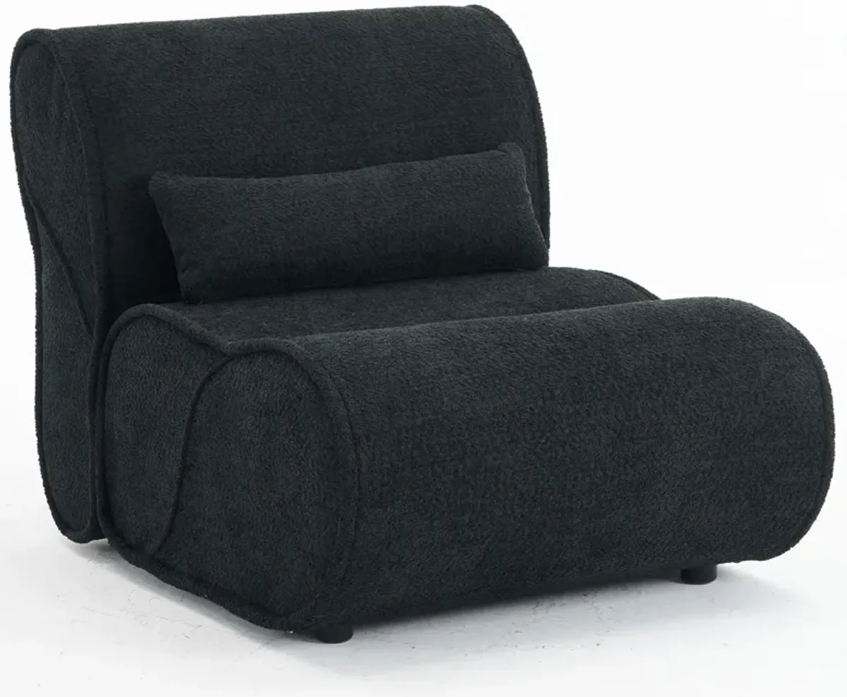 Soft Pellet Velvet Recliner, Comfortable Lounge Chair With Waist Pack Padding, Modern Design, Ideal For Living Room