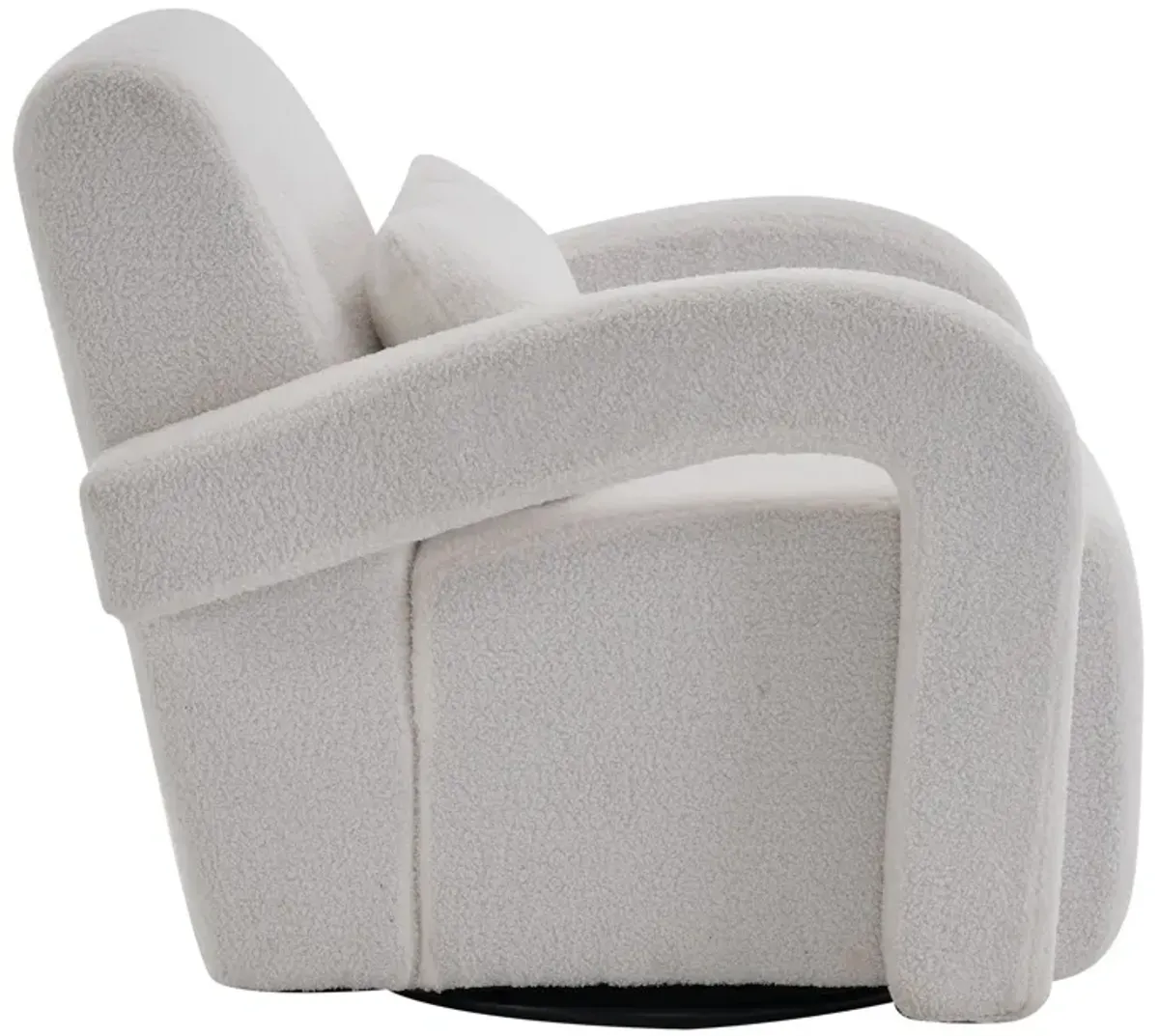 Cozy Teddy Fabric Armchair, Modern Sturdy Lounge Chair With Curved Arms And Thick Cushioning For Plush Comfort