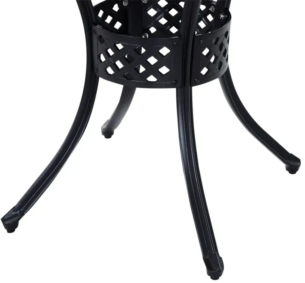 Outsunny - 33" Patio Dining Table Round Cast Aluminium Outdoor Bistro Table With Umbrella Hole - Black