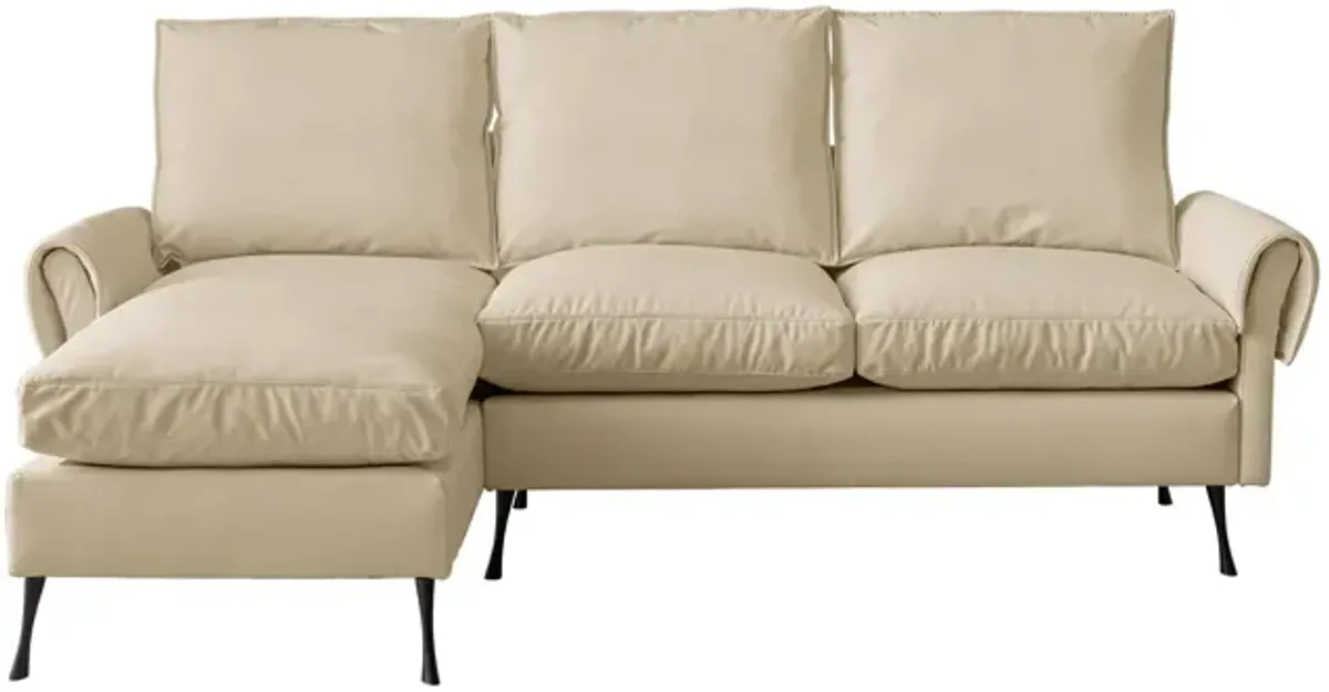 Modern Sectional Technical Leather L-Shaped Sofa Couch With Reversible Chaise Lounge