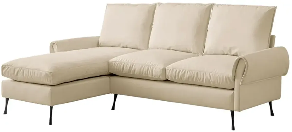 Modern Sectional Technical Leather L-Shaped Sofa Couch With Reversible Chaise Lounge