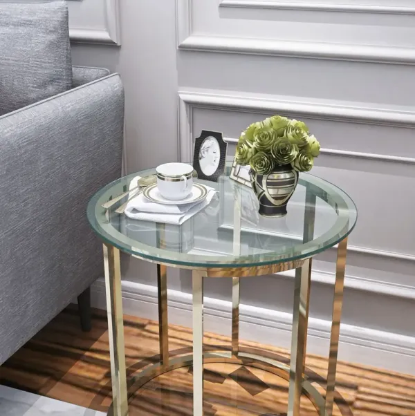 20" Round Tempered Glass Table Top Clear Glass 1 / 4" Thick Flat Polished Edge - Transparent