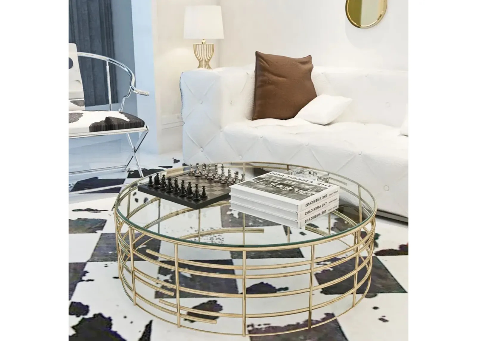 36" Round Tempered Glass Table Top Clear Glass 1 / 4’’" Thick Round Polished Edge - Transparent