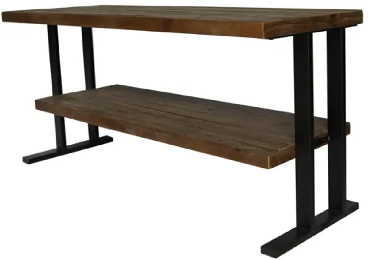 Media Console Table With One Shelf To Your Home Decor - Natural / Black