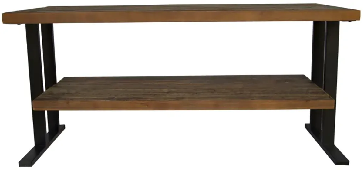 Media Console Table With One Shelf To Your Home Decor - Natural / Black