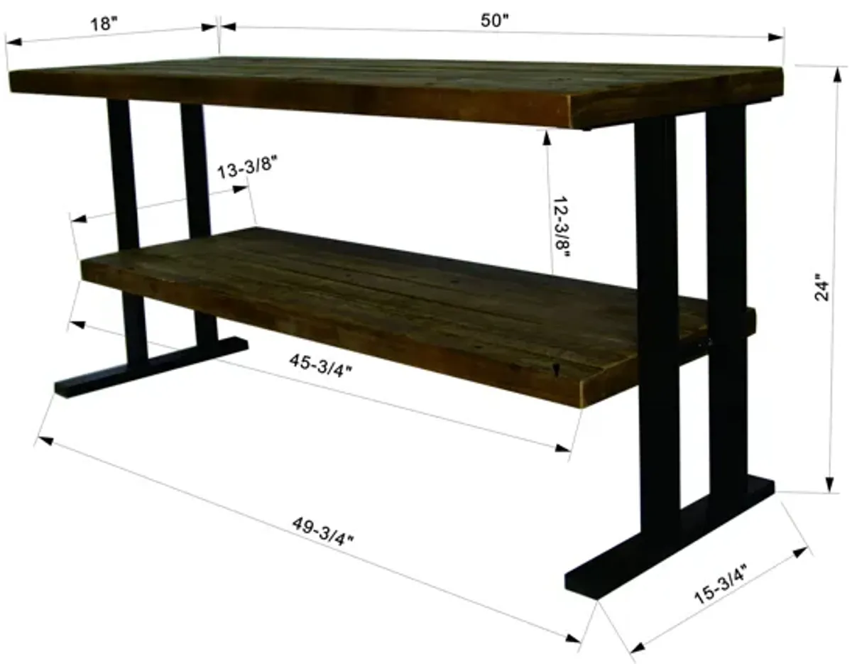 Media Console Table With One Shelf To Your Home Decor - Natural / Black