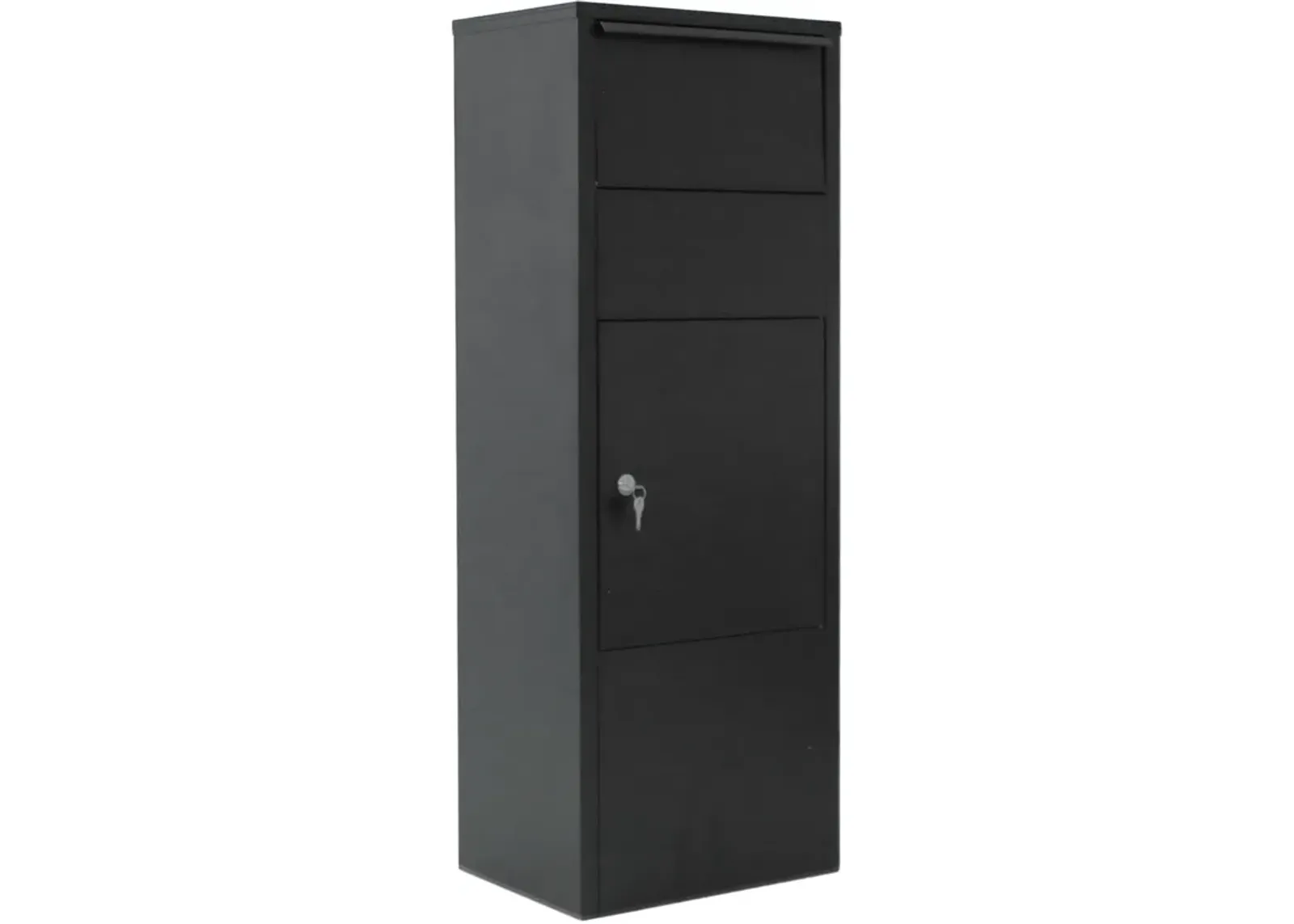 Large Package Delivery Parcel Mail Drop Box With Lockable Storage Compartment Heavy Duty Weatherproof For Express Mail Delivery For Home & Business Use - Black