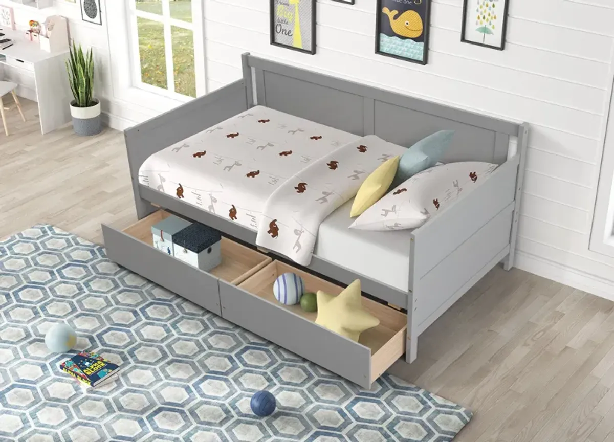 Twin Size Sofa Bed, Daybed With Two Drawers, Storage Drawers For Bedroom, Living Room