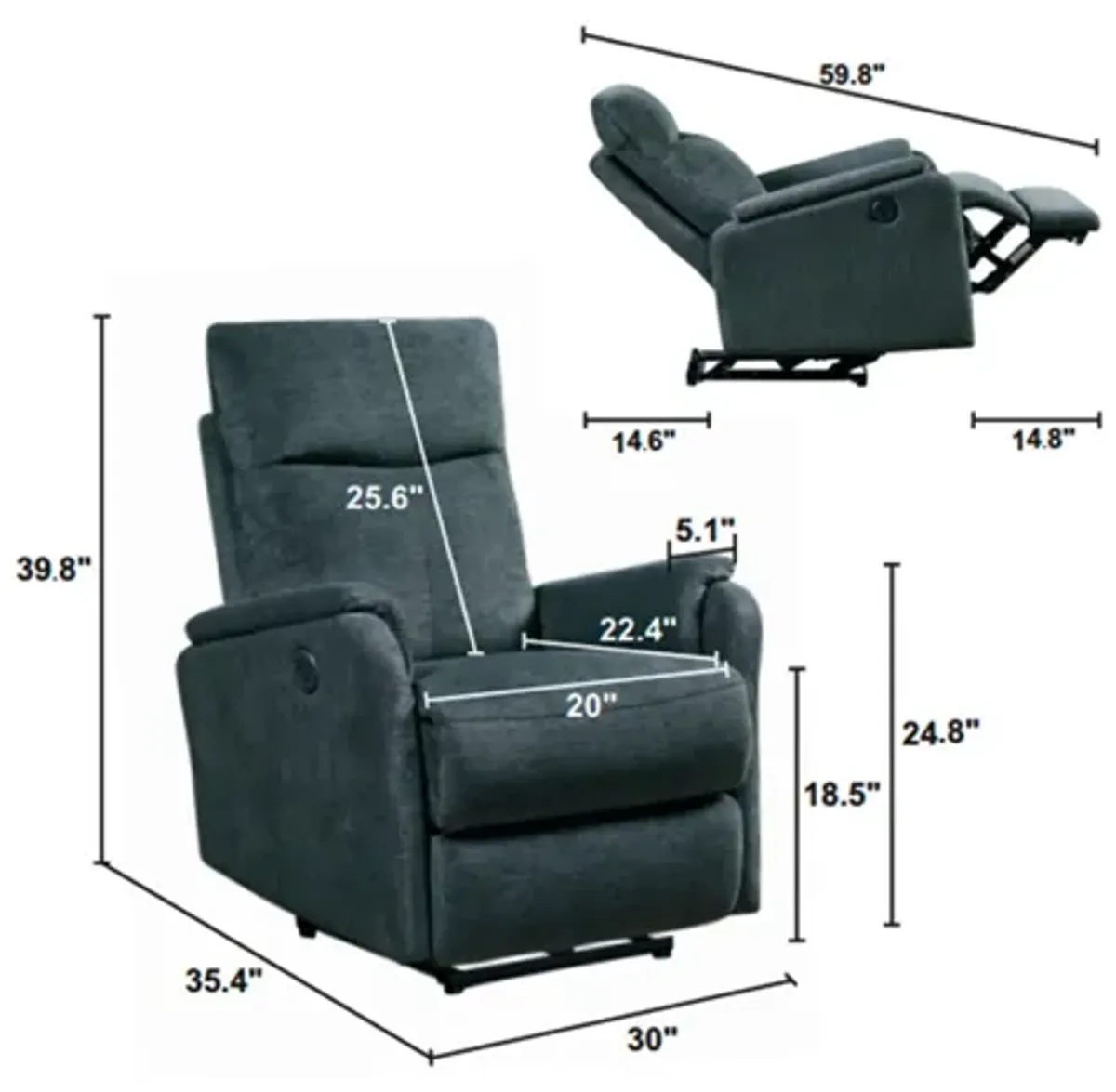 Recliner Chair With Power Function Easy Control Big Stocks, Recliner Single Chair For Living Room, Bed Room