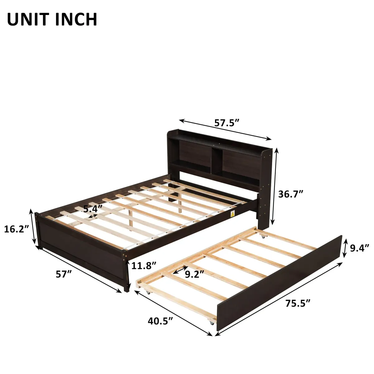 Full Bed With Trundle, Bookcase