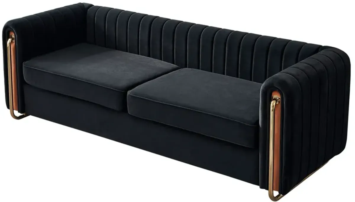 Contemporary Velvet Sofa Couch For Living Room