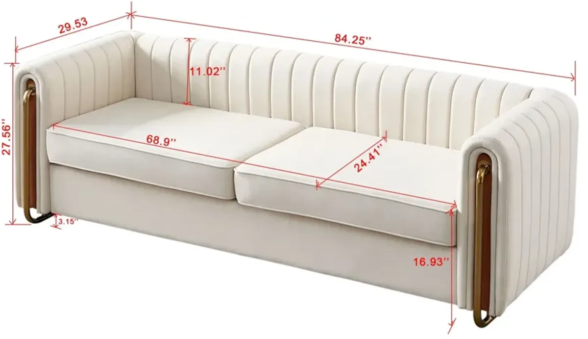 Contemporary Velvet Sofa Couch For Living Room