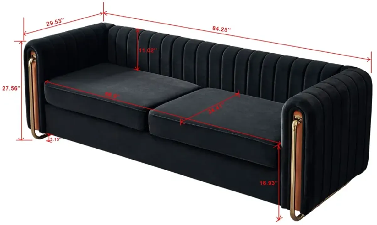 Contemporary Velvet Sofa Couch For Living Room