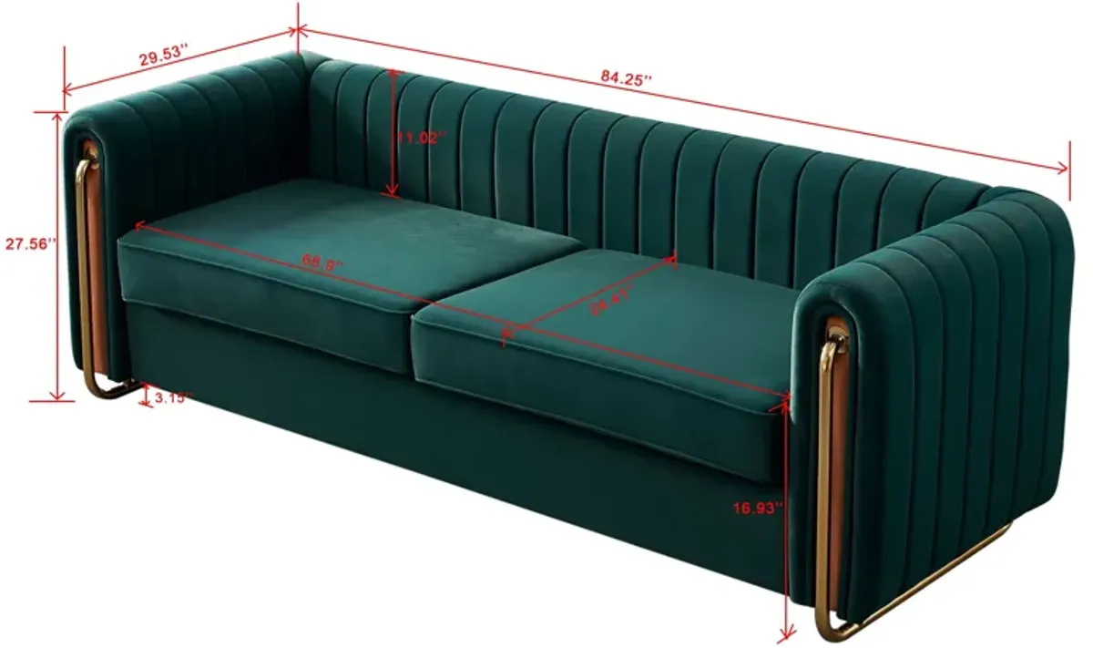 Contemporary Velvet Sofa Couch For Living Room