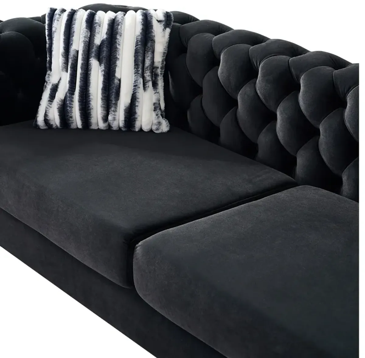 Chesterfield - Modern Tufted Velvet Living Room Sofa, 84.25''W Couch