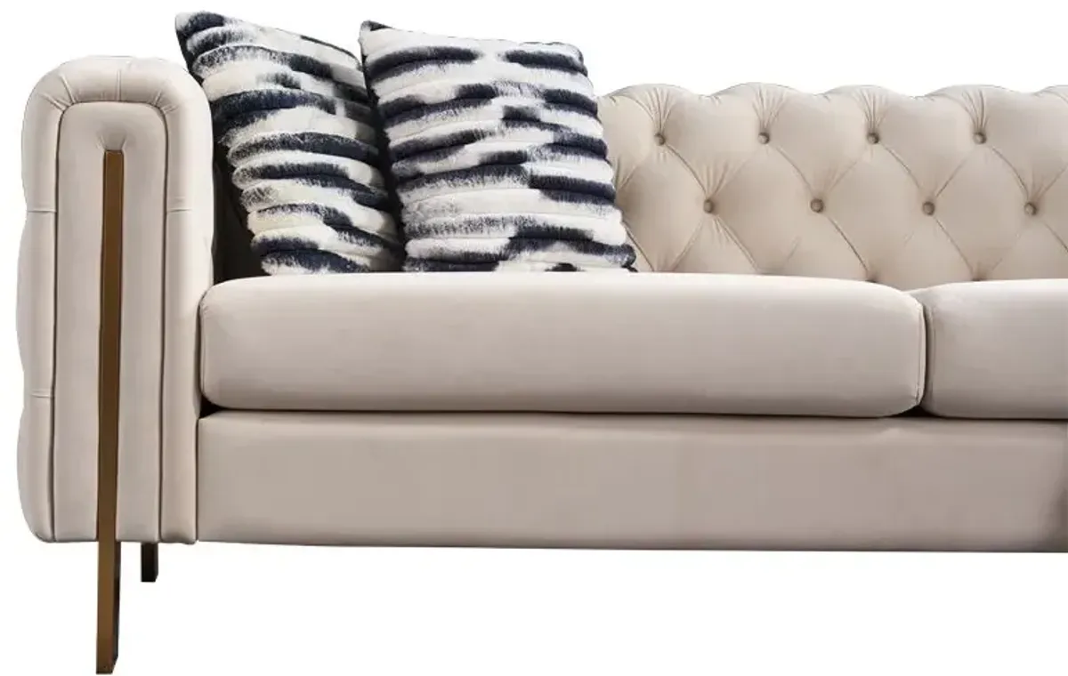 Chesterfield - Modern Tufted Velvet Living Room Sofa, 84.25''W Couch