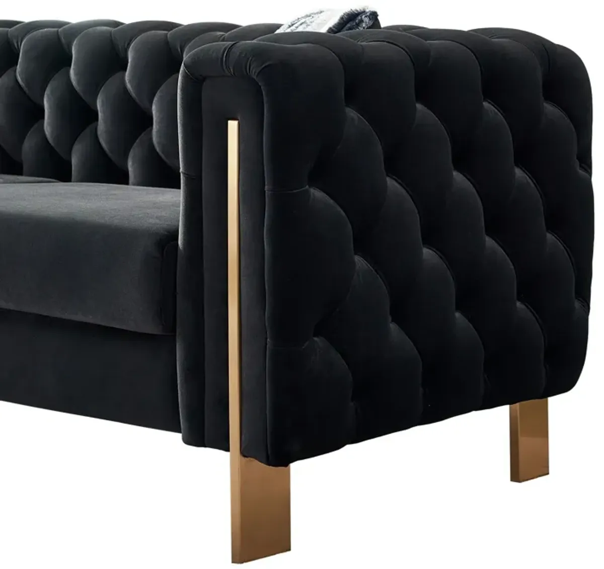 Chesterfield - Modern Tufted Velvet Living Room Sofa, 84.25''W Couch