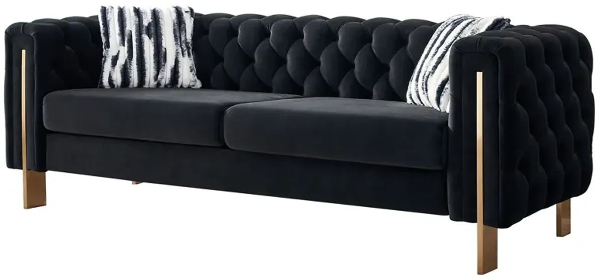 Chesterfield - Modern Tufted Velvet Living Room Sofa, 84.25''W Couch