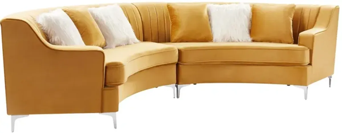 Velvet Curved Sofa