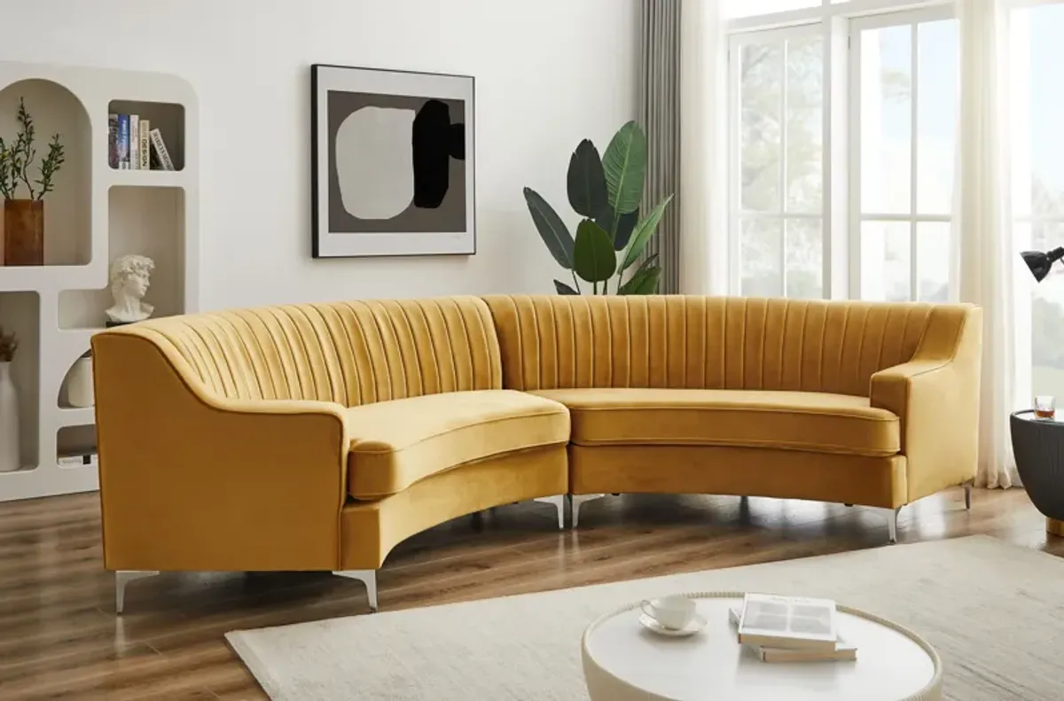 Velvet Curved Sofa