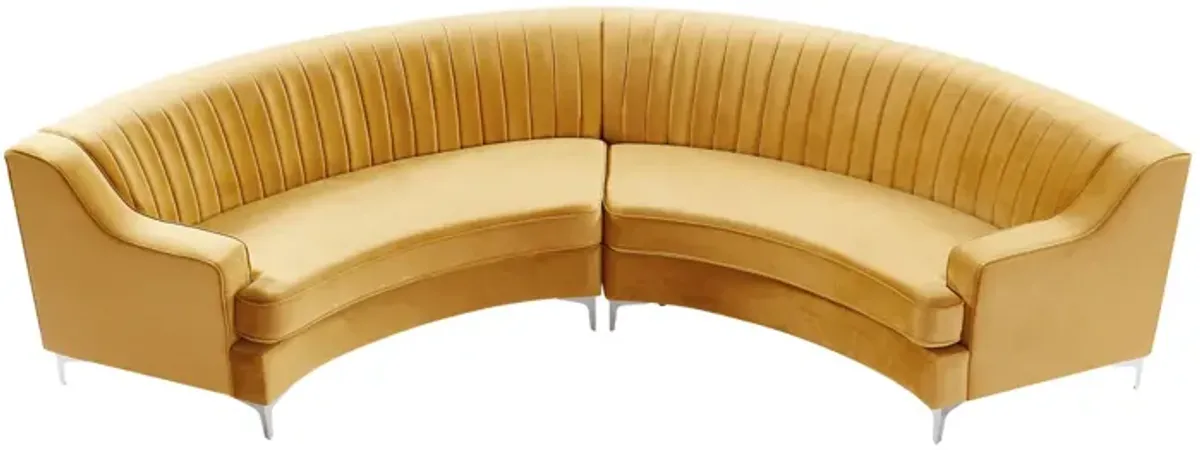 Velvet Curved Sofa