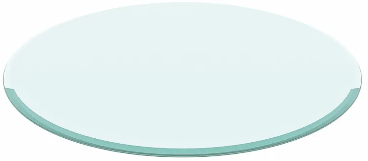 Round Tempered Glass Table Top Glass Thick Beveled Polished Edge