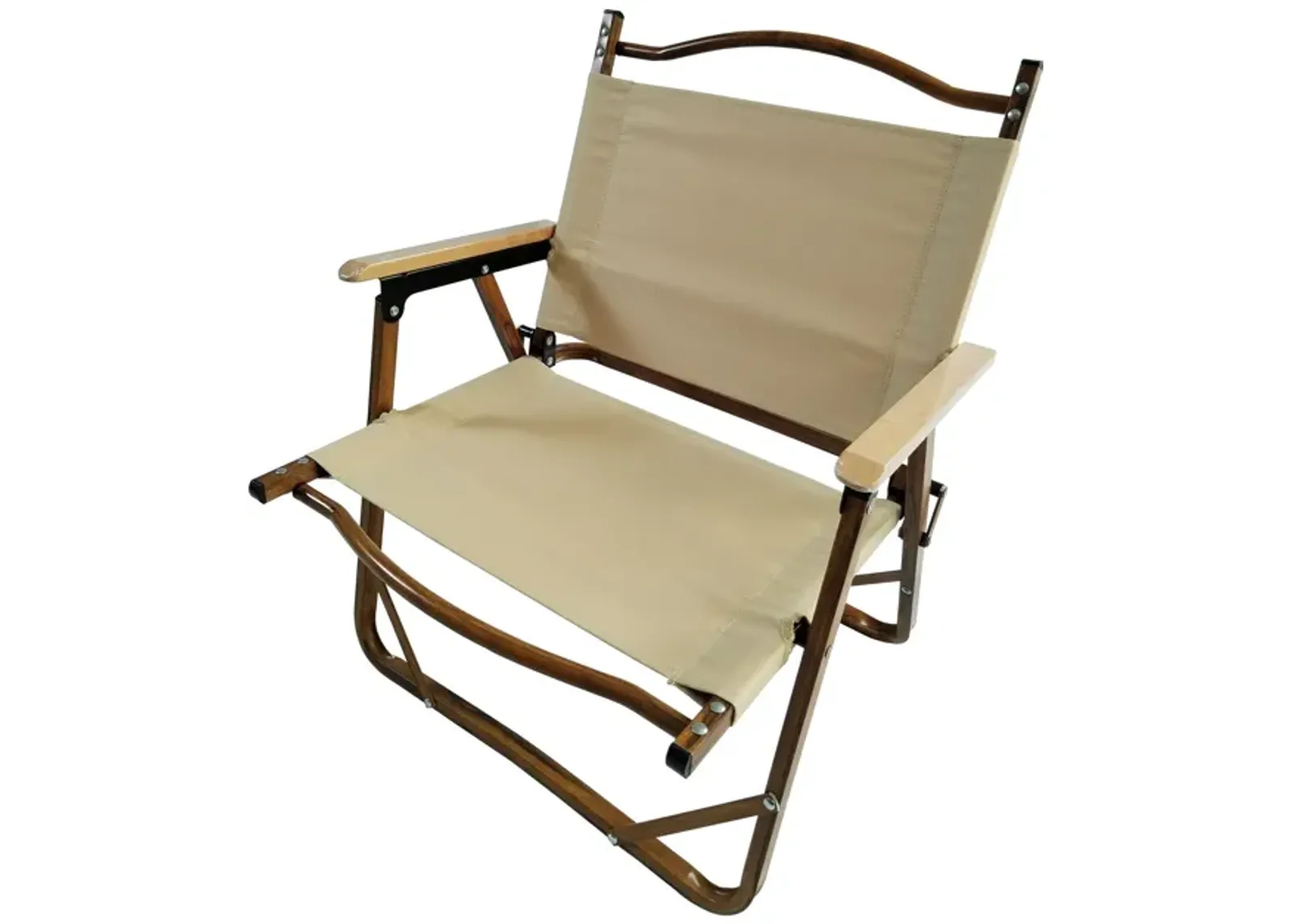 Comfy Foldable And Portable Chair With Armrests, Indoor And Outdoor (Set of 4) - Brown