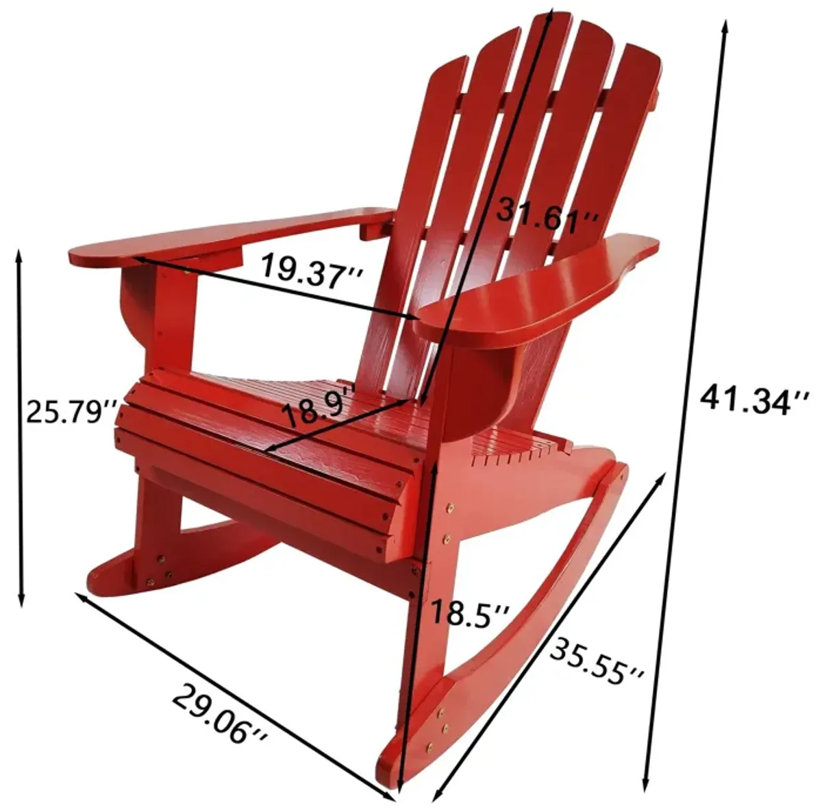 Reclining Outdoor Rocking Adirondack Chair