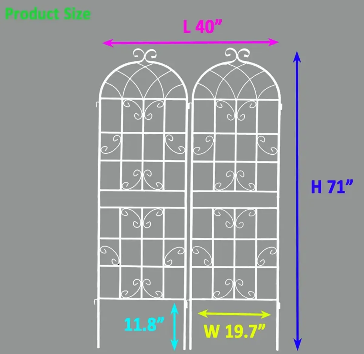 Metal Garden Rustproof Trellis For Climbing Plants Outdoor Flower Support