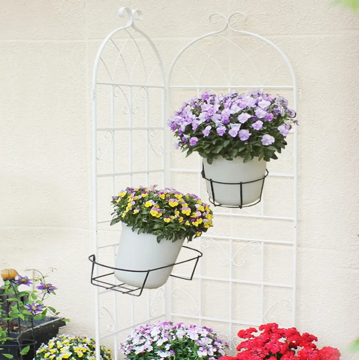 Metal Garden Rustproof Trellis For Climbing Plants Outdoor Flower Support