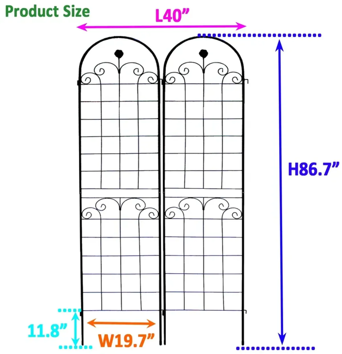 Metal Garden Trellis For Climbing Plants Outdoor Rustproof Plant Support Rose Trellis Netting Trellis