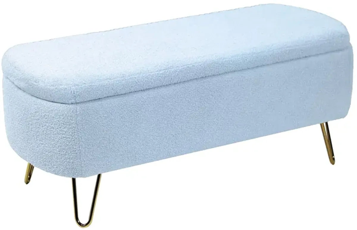 Storage Ottoman Bench For End Of Bed Gold Legs, Modern Camel Faux Fur Entryway Bench Upholstered Padded With Storage For Living Room Bedroom