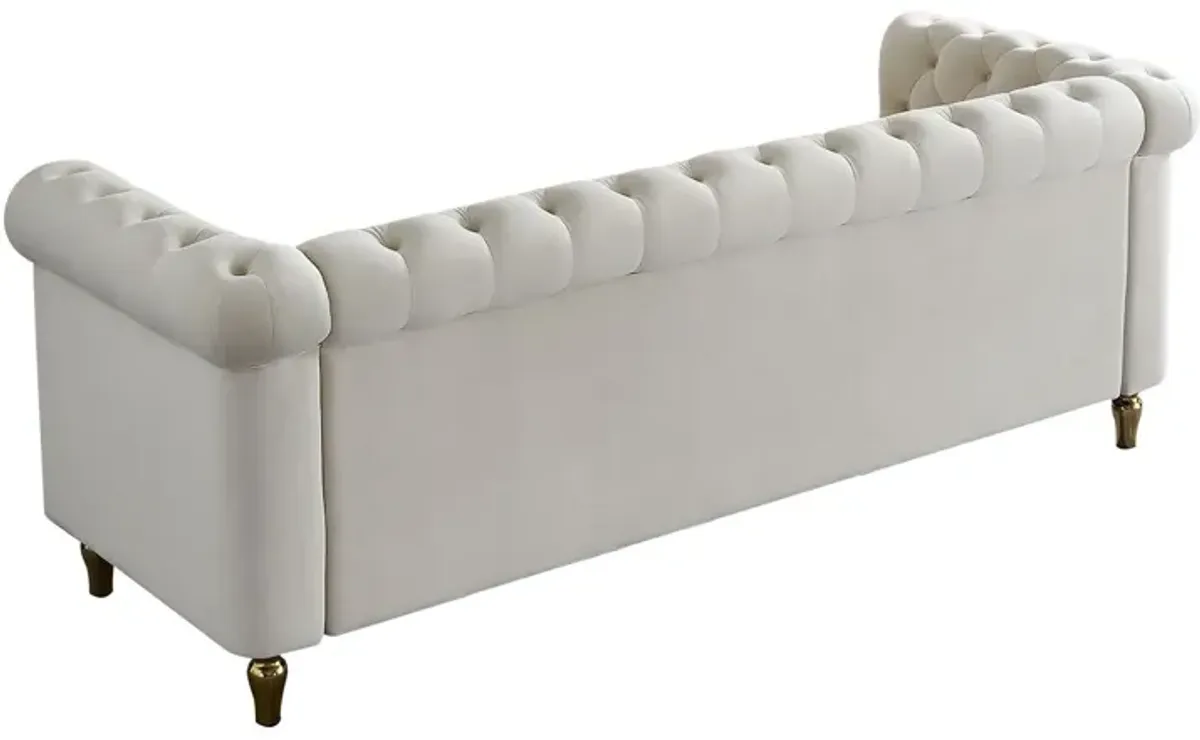 Chesterfield - Velvet Sofa 84.65" For Living Room