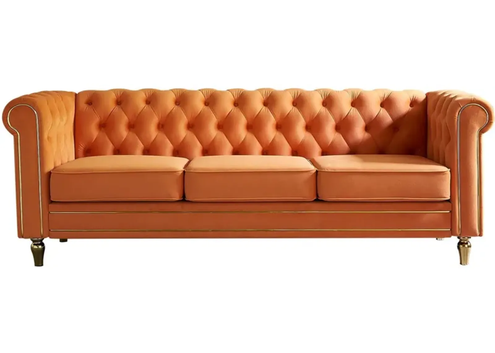 Chesterfield - Velvet Sofa 84.65" For Living Room