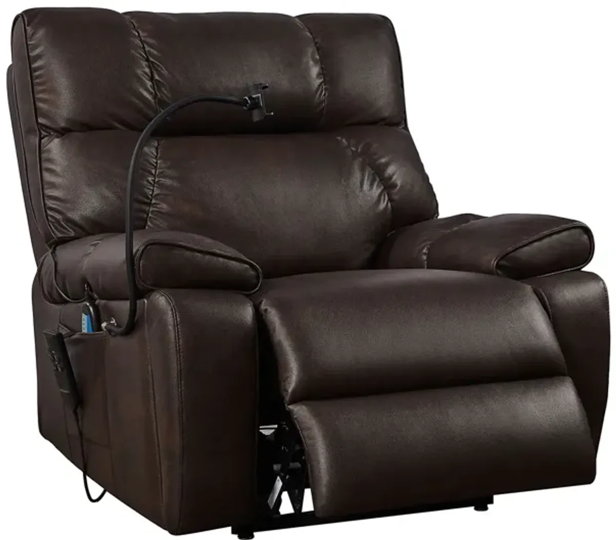 Recliner Chair With Phone Holder, Electric Power Lift Recliner Chair With 2 Motors Massage And Heat For Elderly, 3 Positions, 2 Side Pockets, Cup Holders