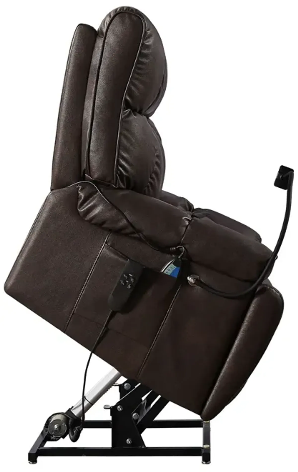 Recliner Chair With Phone Holder, Electric Power Lift Recliner Chair With 2 Motors Massage And Heat For Elderly, 3 Positions, 2 Side Pockets, Cup Holders