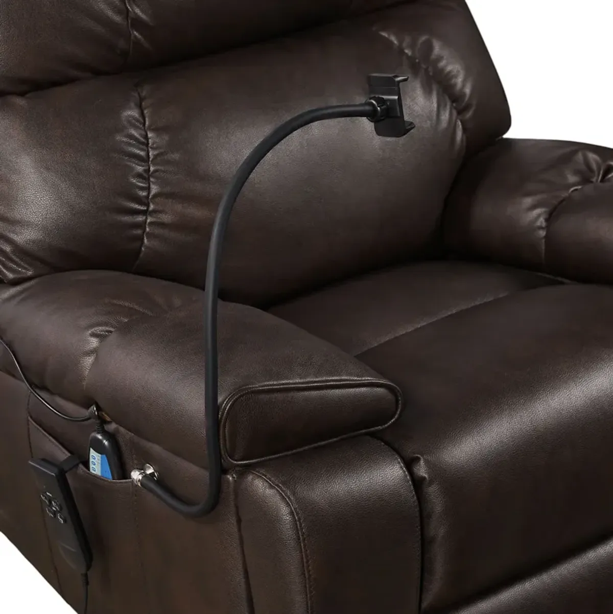 Recliner Chair With Phone Holder, Electric Power Lift Recliner Chair With 2 Motors Massage And Heat For Elderly, 3 Positions, 2 Side Pockets, Cup Holders