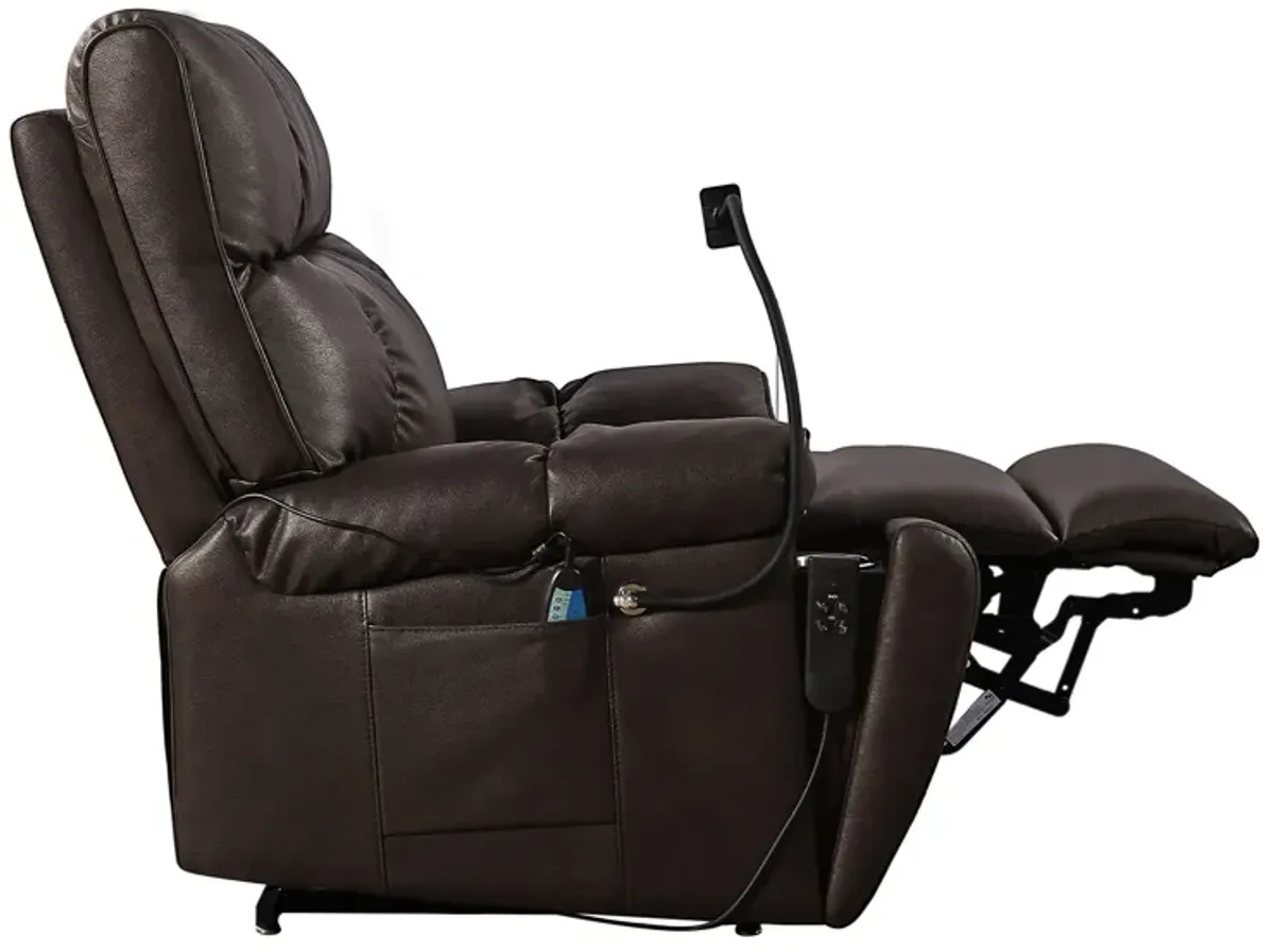 Recliner Chair With Phone Holder, Electric Power Lift Recliner Chair With 2 Motors Massage And Heat For Elderly, 3 Positions, 2 Side Pockets, Cup Holders