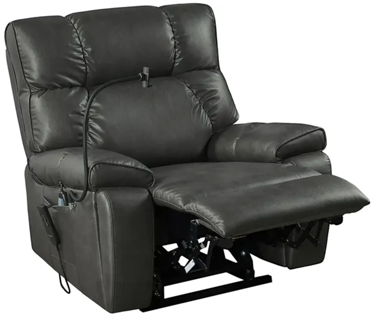 Recliner Chair With Phone Holder, Electric Power Lift Recliner Chair With 2 Motors Massage And Heat For Elderly, 3 Positions, 2 Side Pockets, Cup Holders