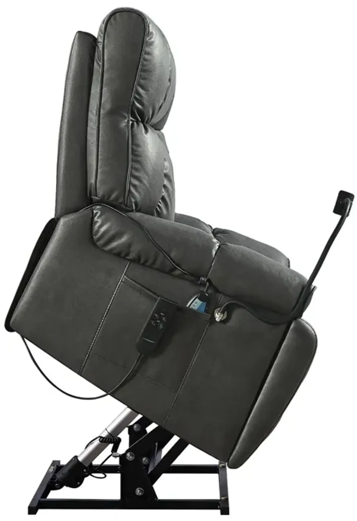 Recliner Chair With Phone Holder, Electric Power Lift Recliner Chair With 2 Motors Massage And Heat For Elderly, 3 Positions, 2 Side Pockets, Cup Holders