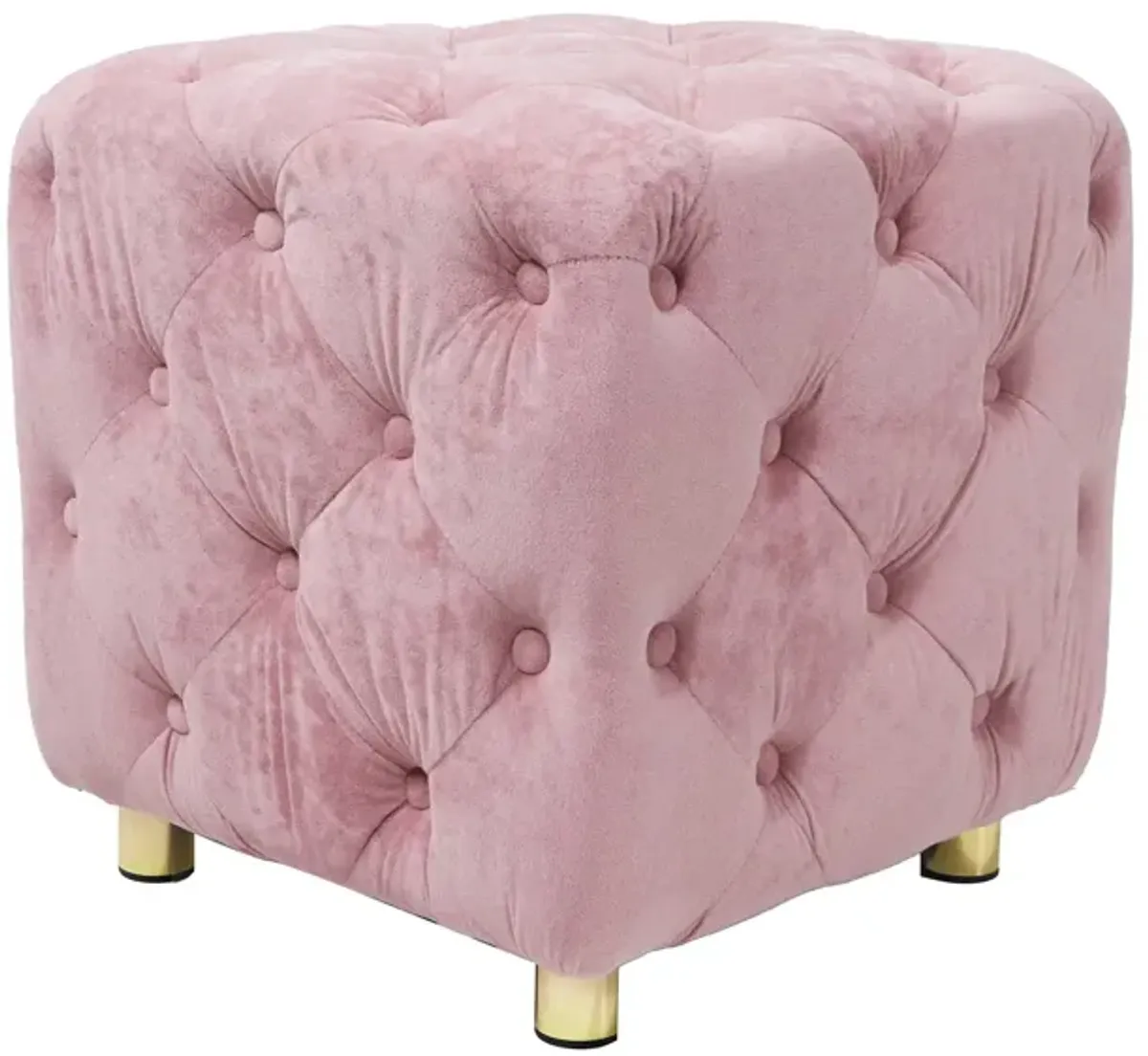 Modern Velvet Upholstered Ottoman, Exquisite Small End Table, Soft Foot Stool, Dressing Makeup Chair, Comfortable Seat For Living Room, Bedroom, Entrance